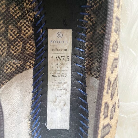 Rothy’s Brown Black Leopard Animal Print Slip On Loafer Flat Shoes - Picture 8 of 8